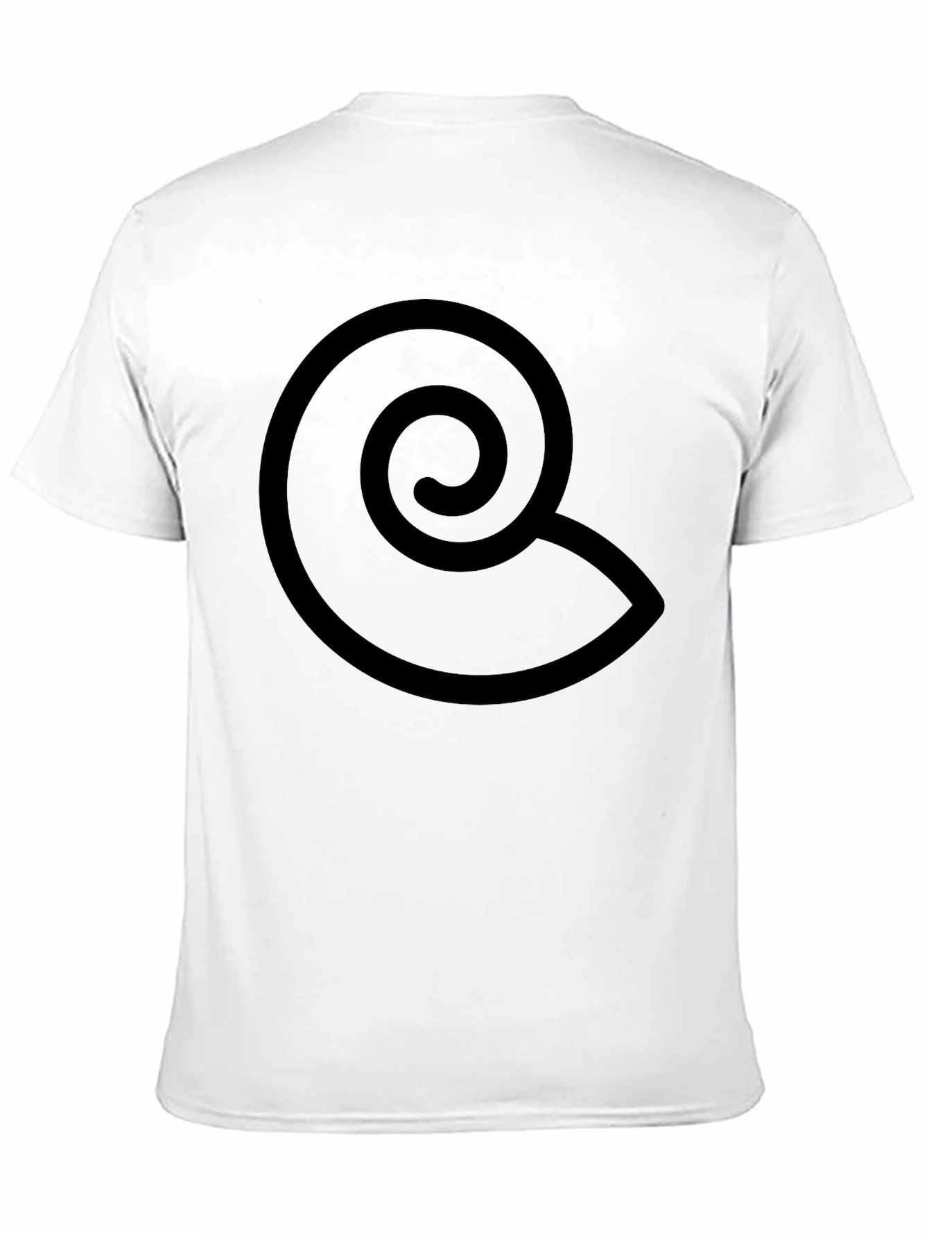 Black T-Shirt with Spiral Design - Casual Wear