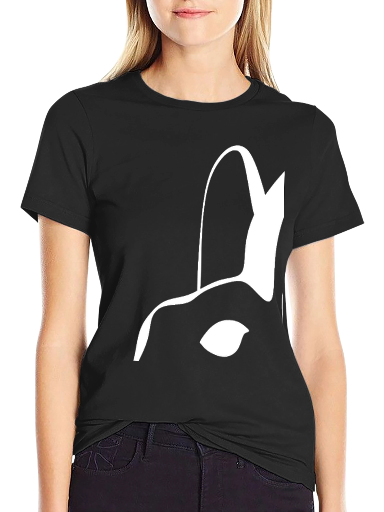 Abstract Graphic Print Black T-Shirt