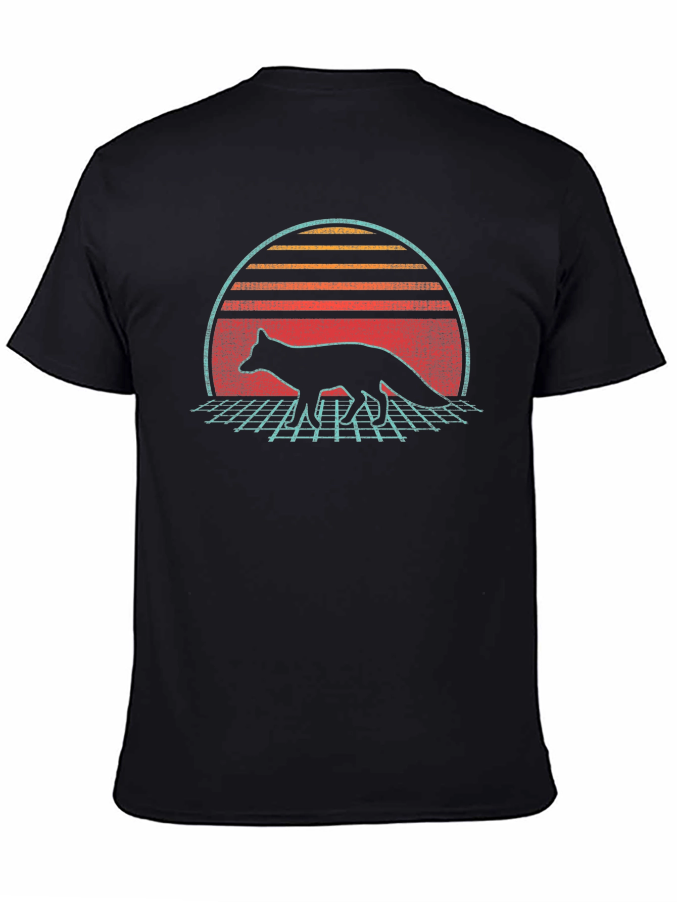 Retro Fox Graphic Tee - Black T-Shirt