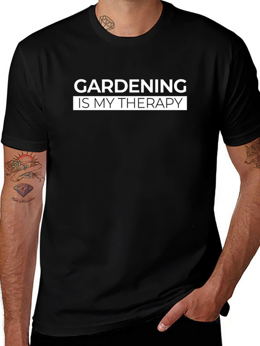 Gardening is My Therapy Black Tee