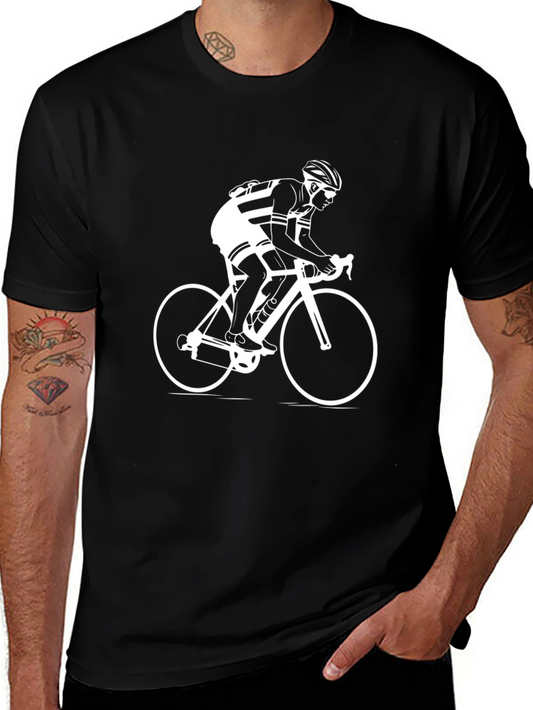 Cyclist Graphic T-Shirt - Black Cotton Tee