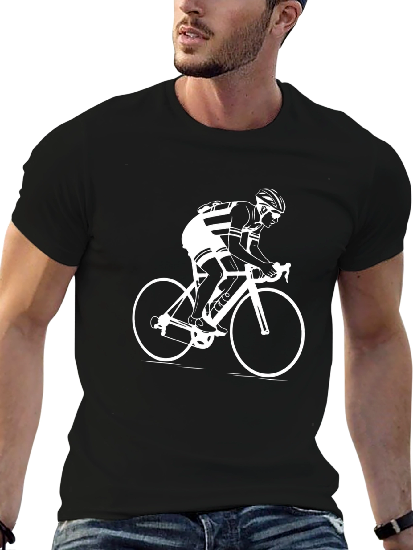 Cyclist Graphic T-Shirt - Black Cotton Tee