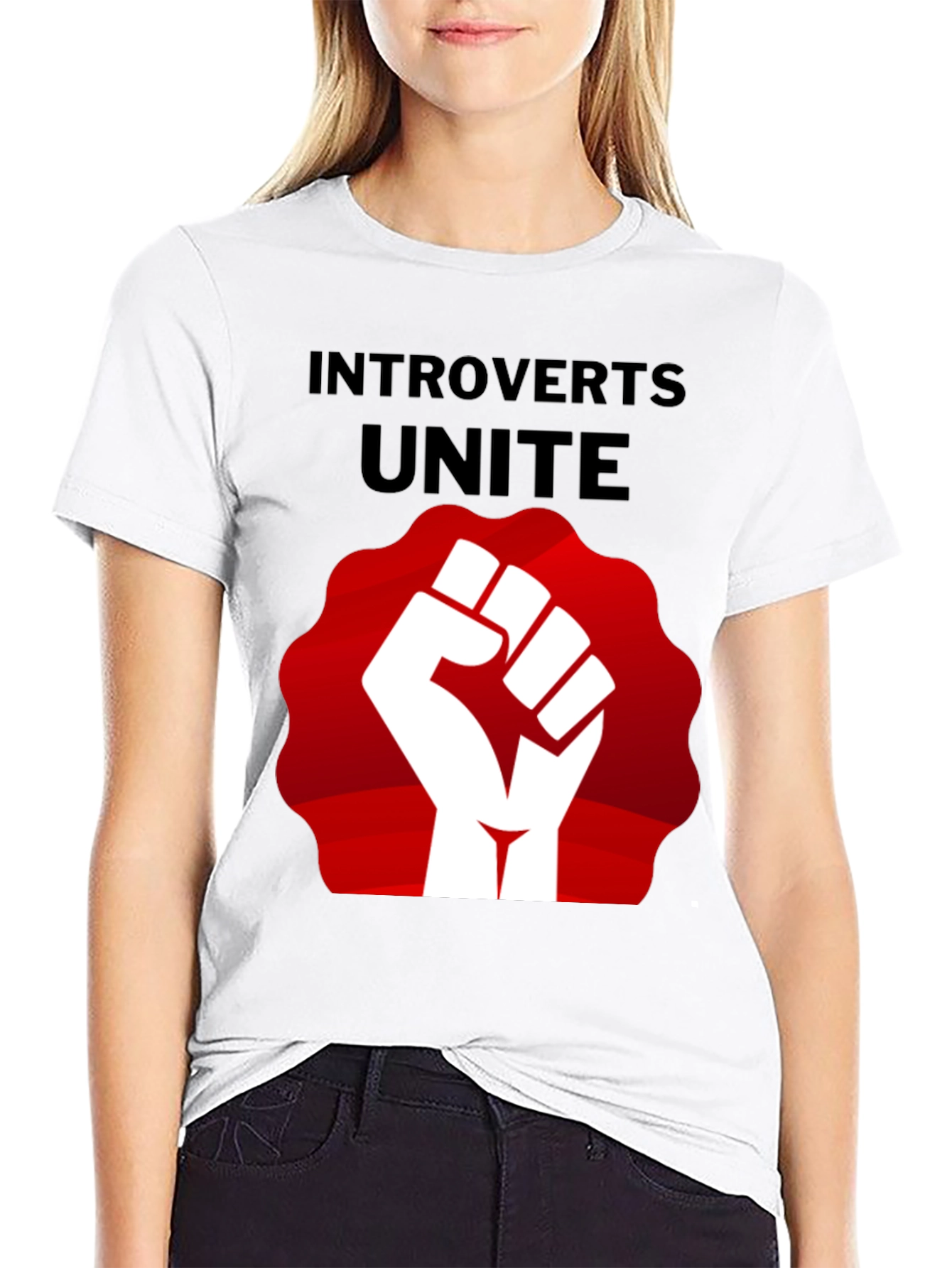 Introverts Unite T-Shirt: Red Fist Graphic Tee