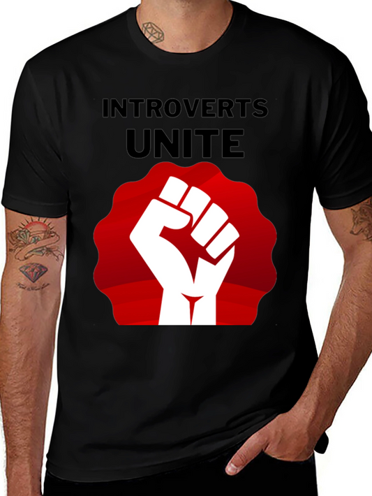 Introverts Unite T-Shirt: Red Fist Graphic Tee