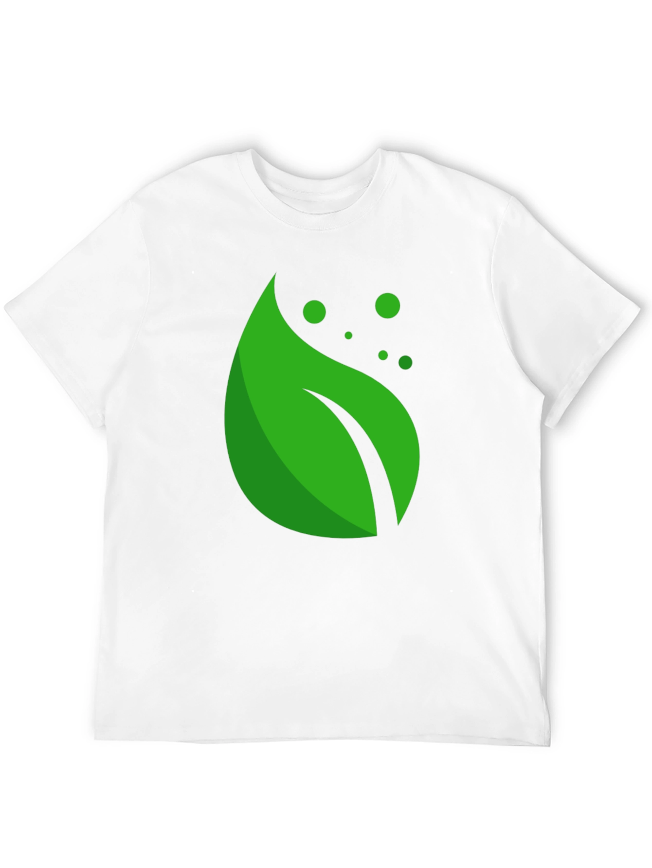 Green Leaf Graphic Black T-Shirt