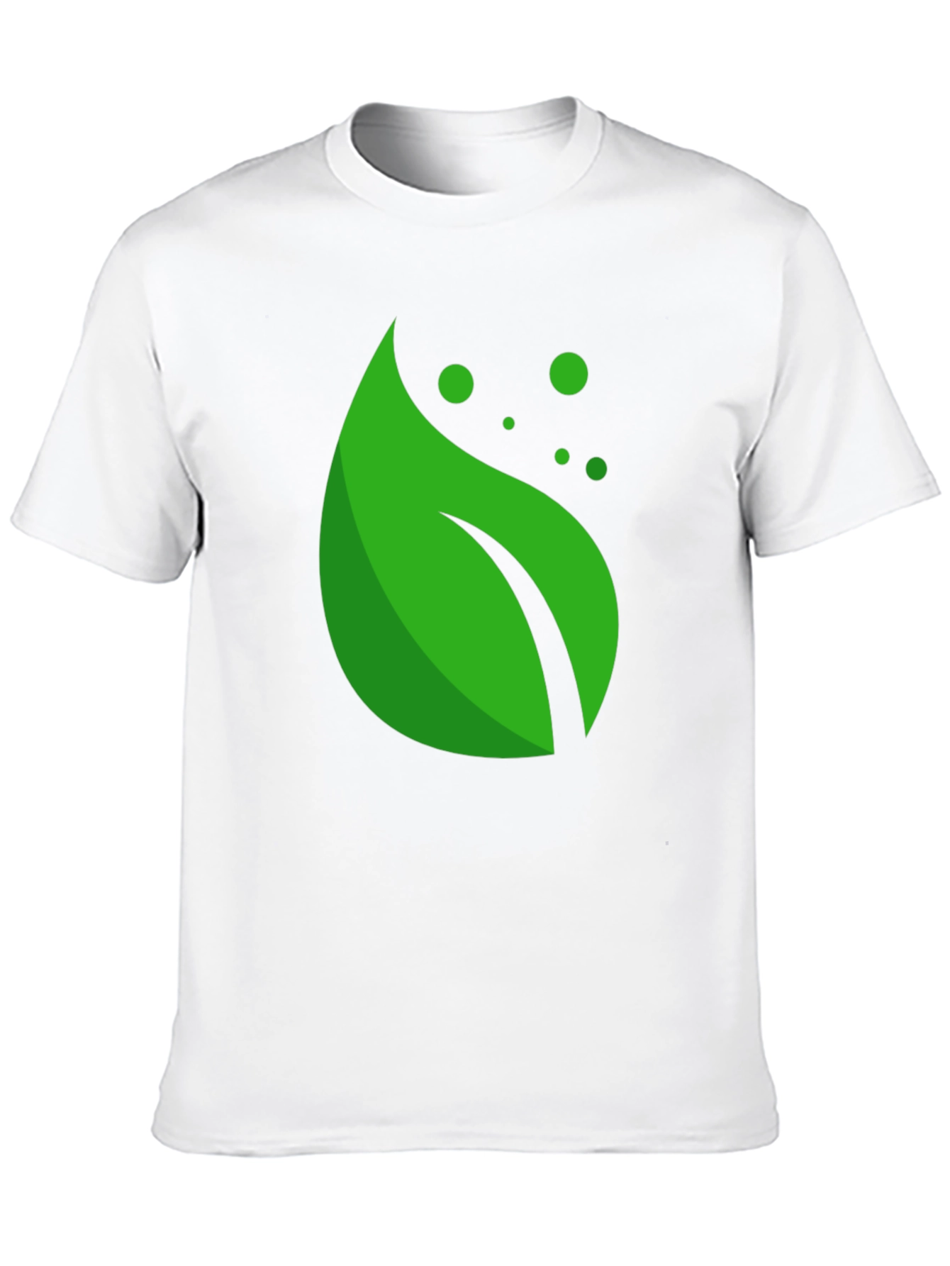 Green Leaf Graphic Black T-Shirt
