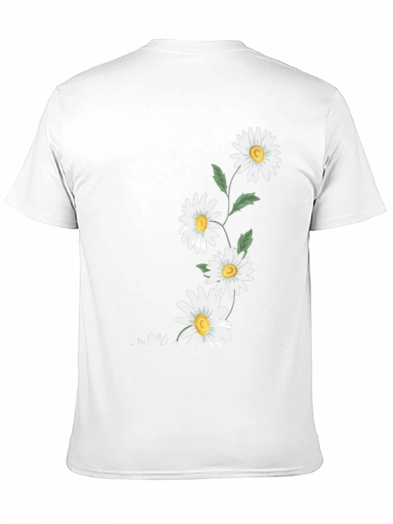Daisy Print Black T-Shirt - Casual Floral Tee