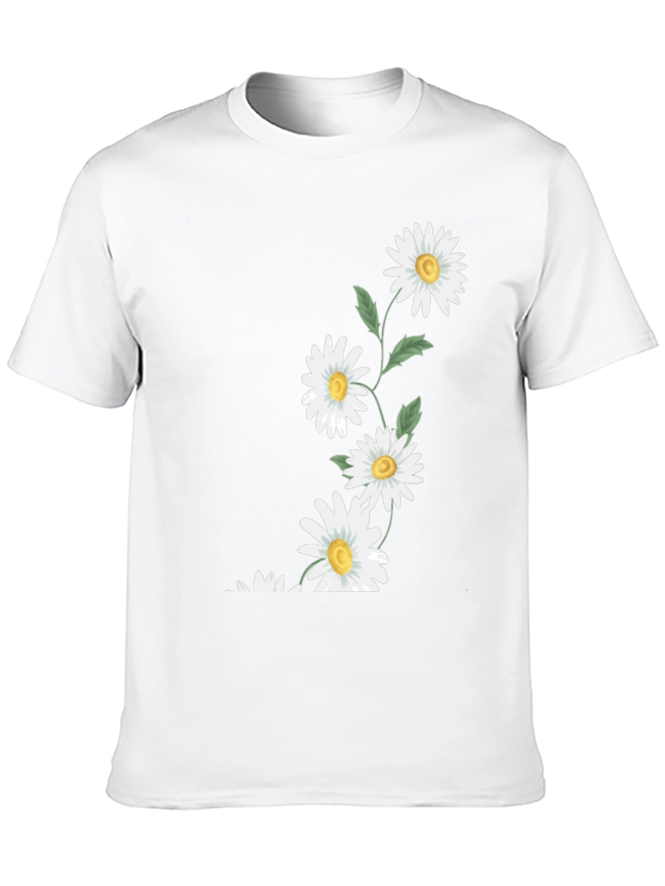 Daisy Print Black T-Shirt - Casual Floral Tee
