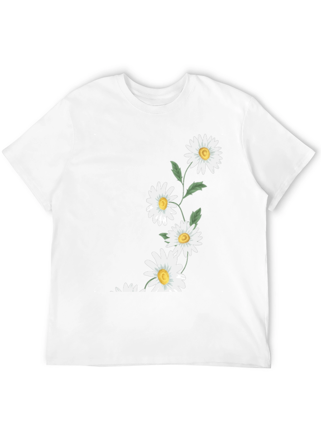 Daisy Print Black T-Shirt - Casual Floral Tee