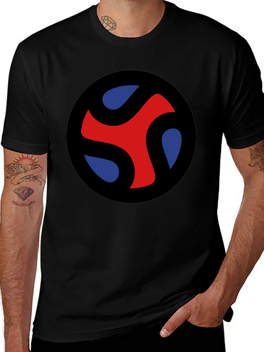 Abstract Graphic Tee - Red Blue Black T-Shirt