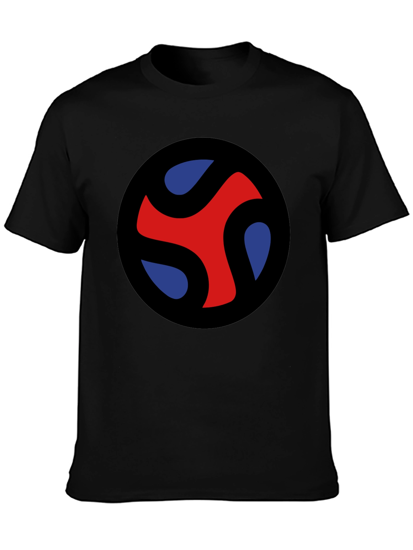 Abstract Graphic Tee - Red Blue Black T-Shirt