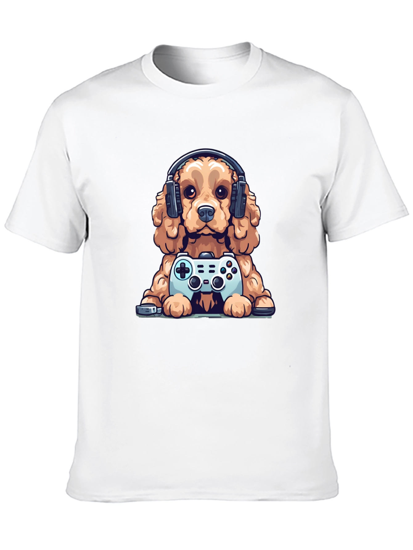 Gamer Dog T-Shirt - Cute Puppy with Controller