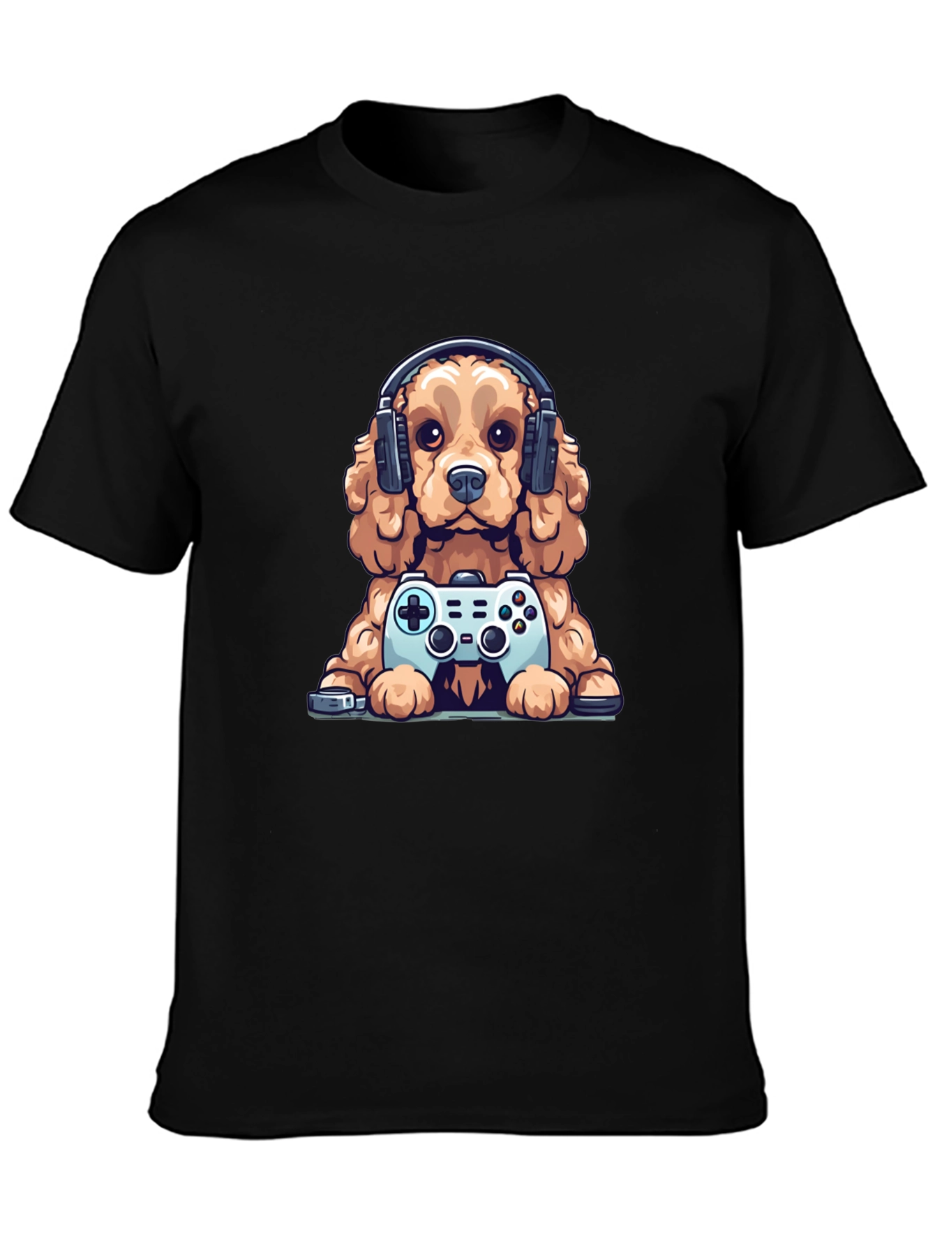 Gamer Dog T-Shirt - Cute Puppy with Controller