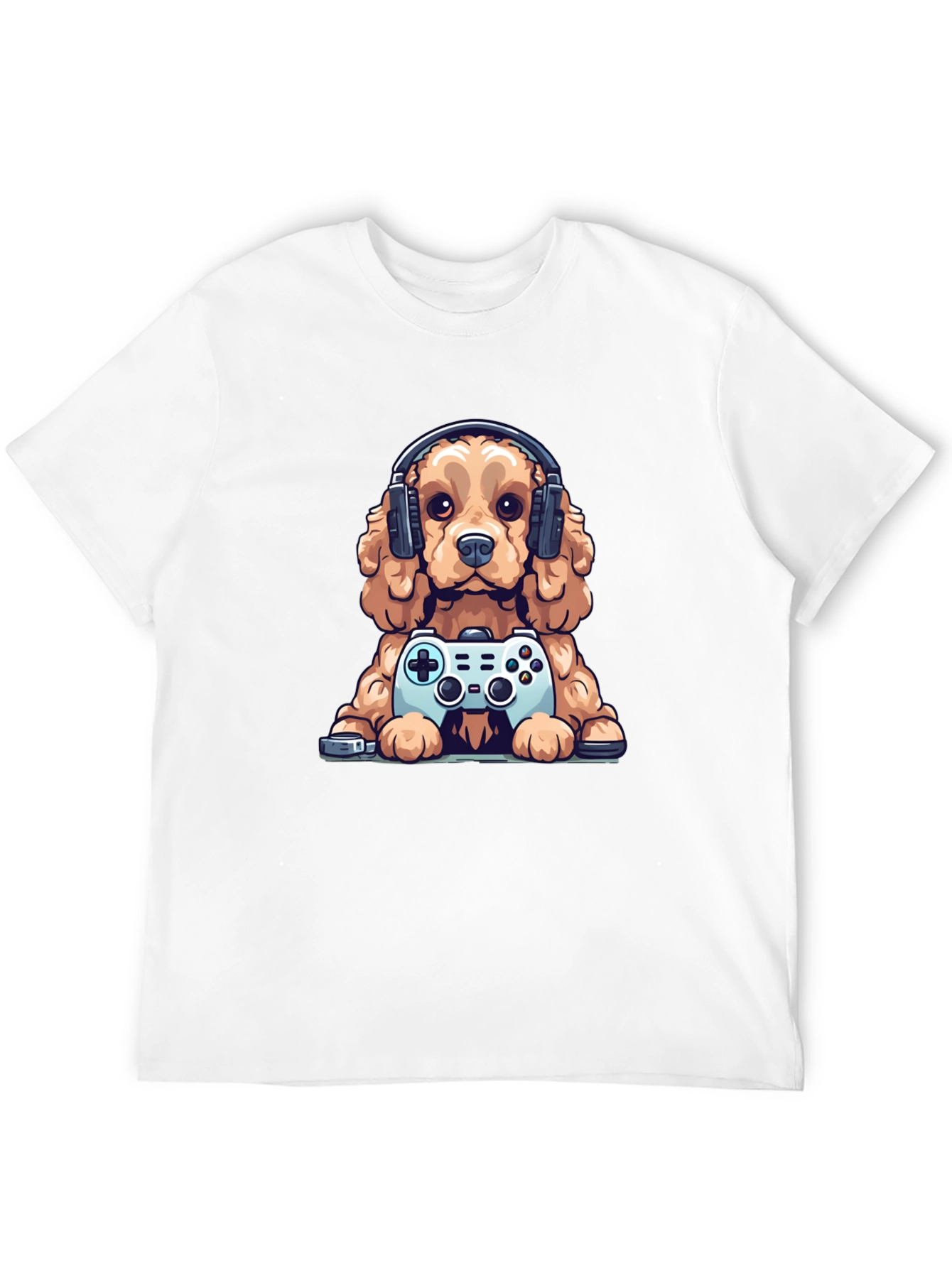Gamer Dog T-Shirt - Cute Puppy with Controller