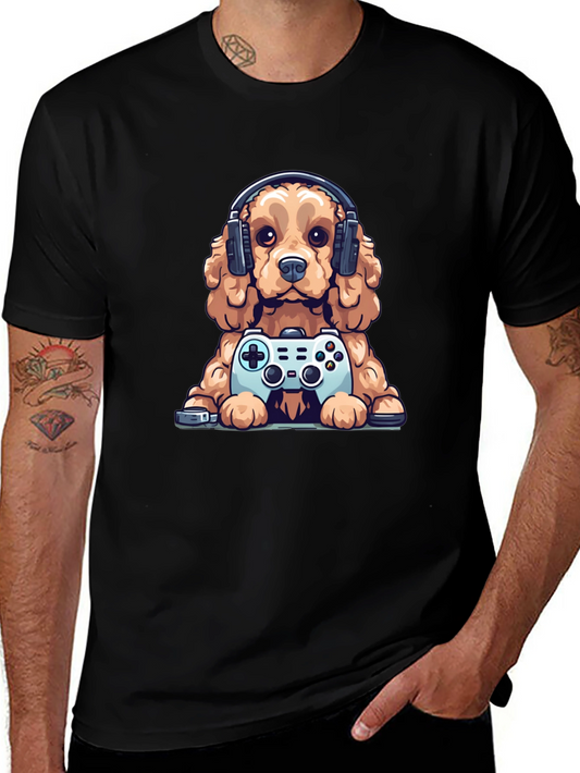 Gamer Dog T-Shirt - Cute Puppy with Controller