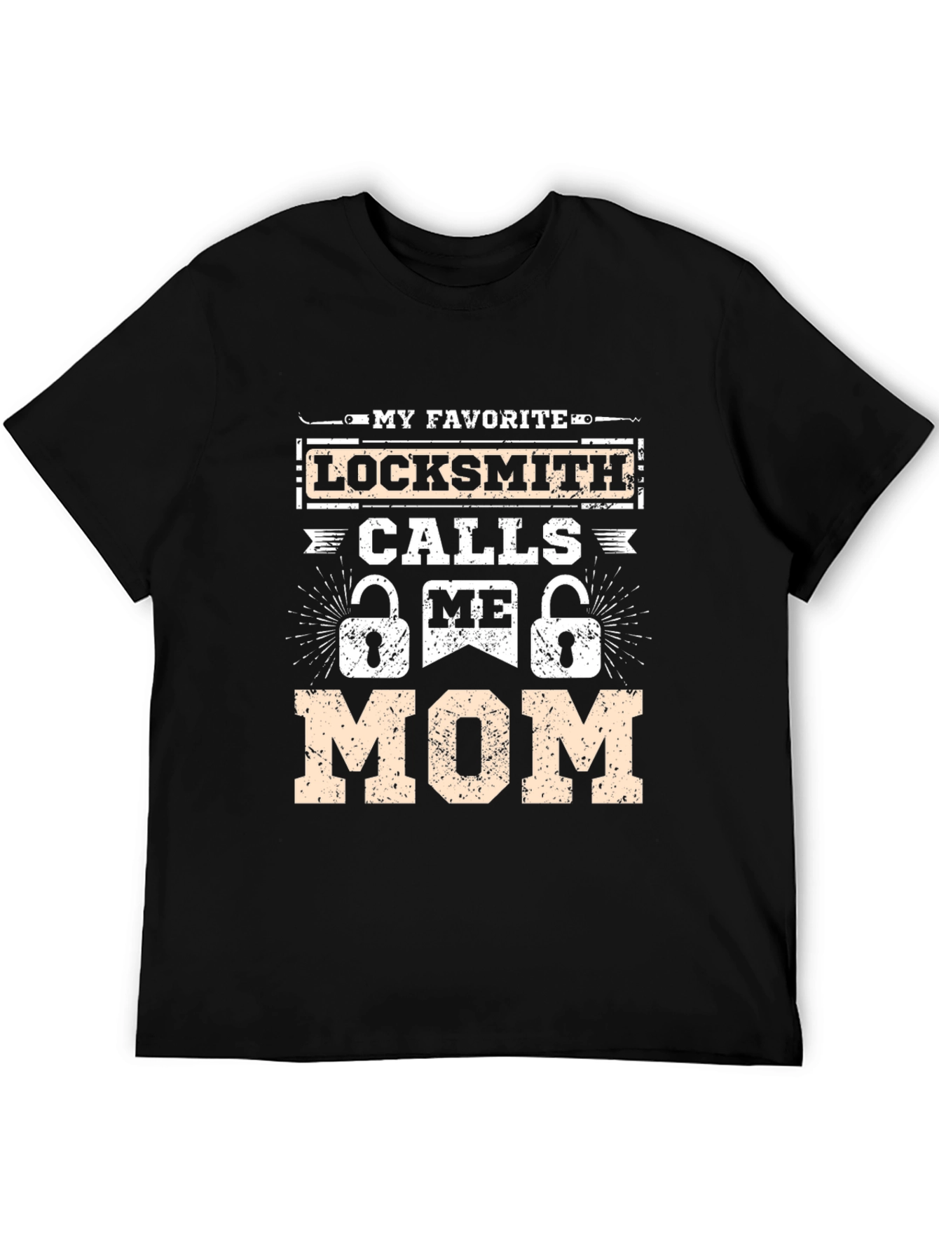 Locksmith Mom Graphic T-Shirt - Black Crew Neck