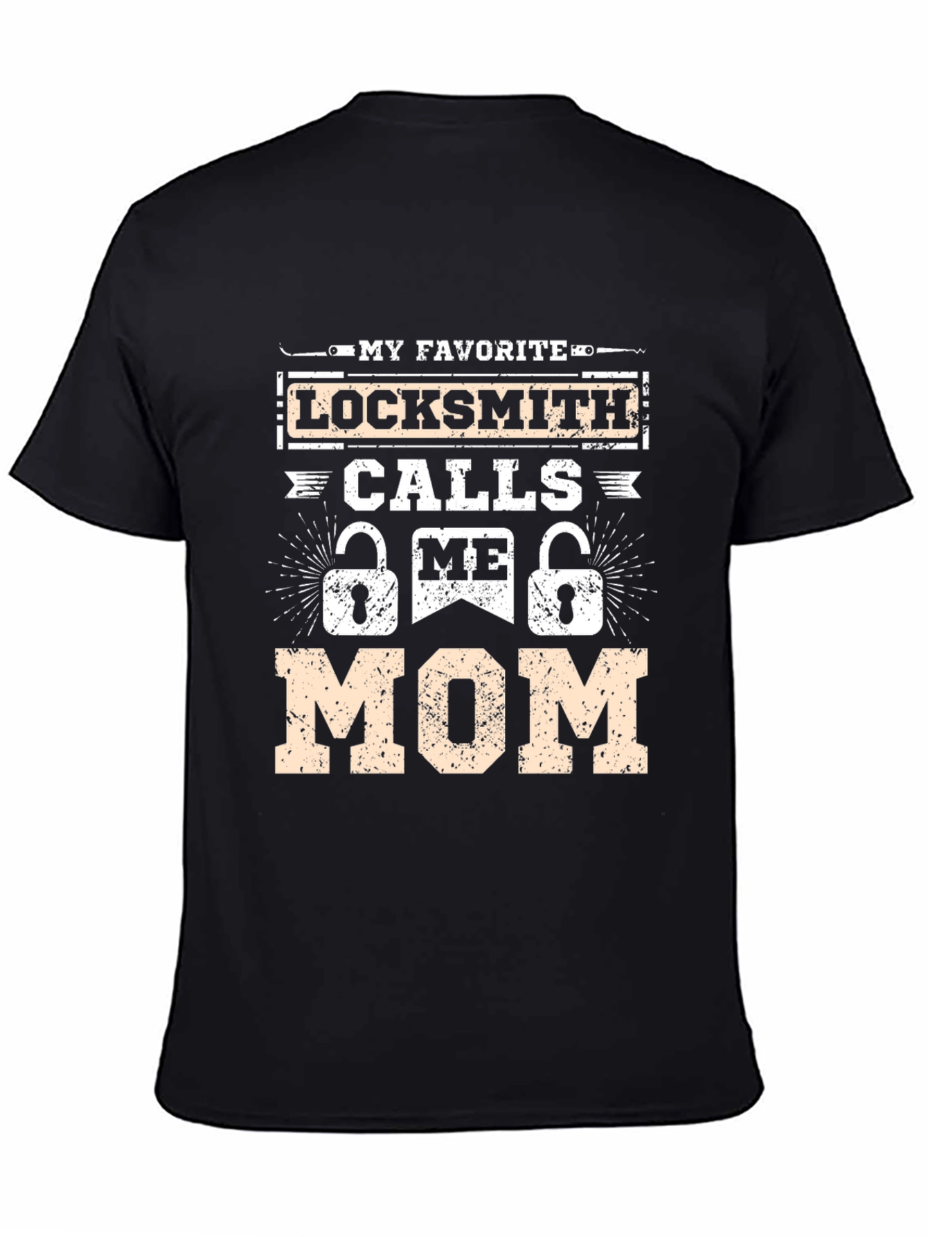 Locksmith Mom Graphic T-Shirt - Black Crew Neck