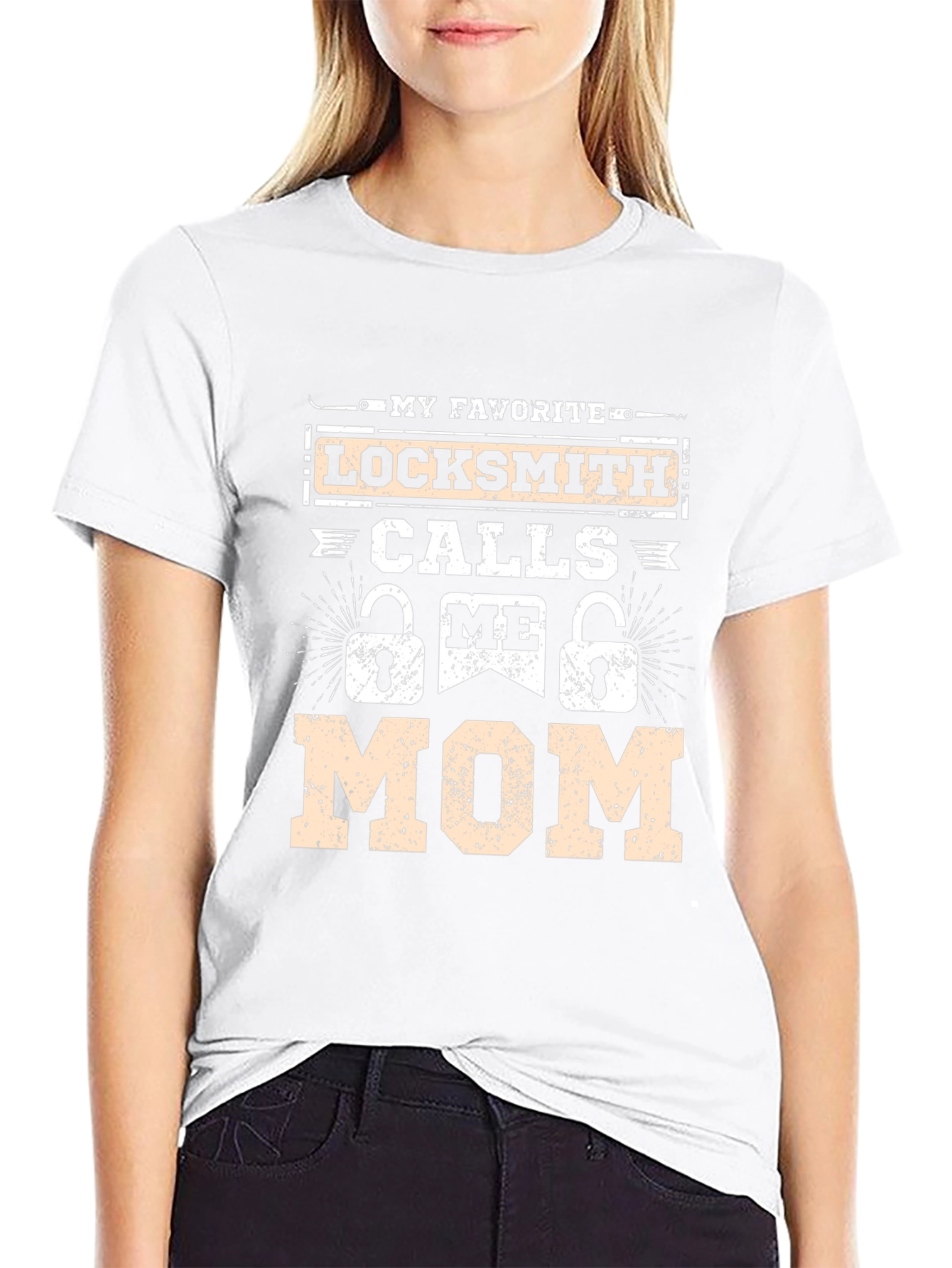 Locksmith Mom Graphic T-Shirt - Black Crew Neck