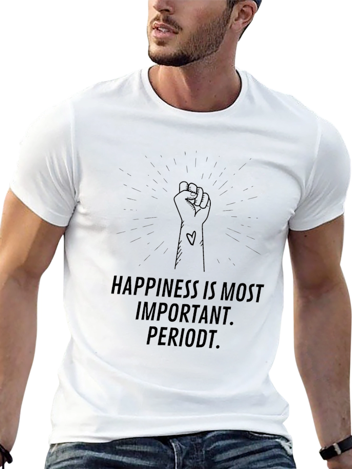 Happiness is Most Important Periodt Black T-Shirt