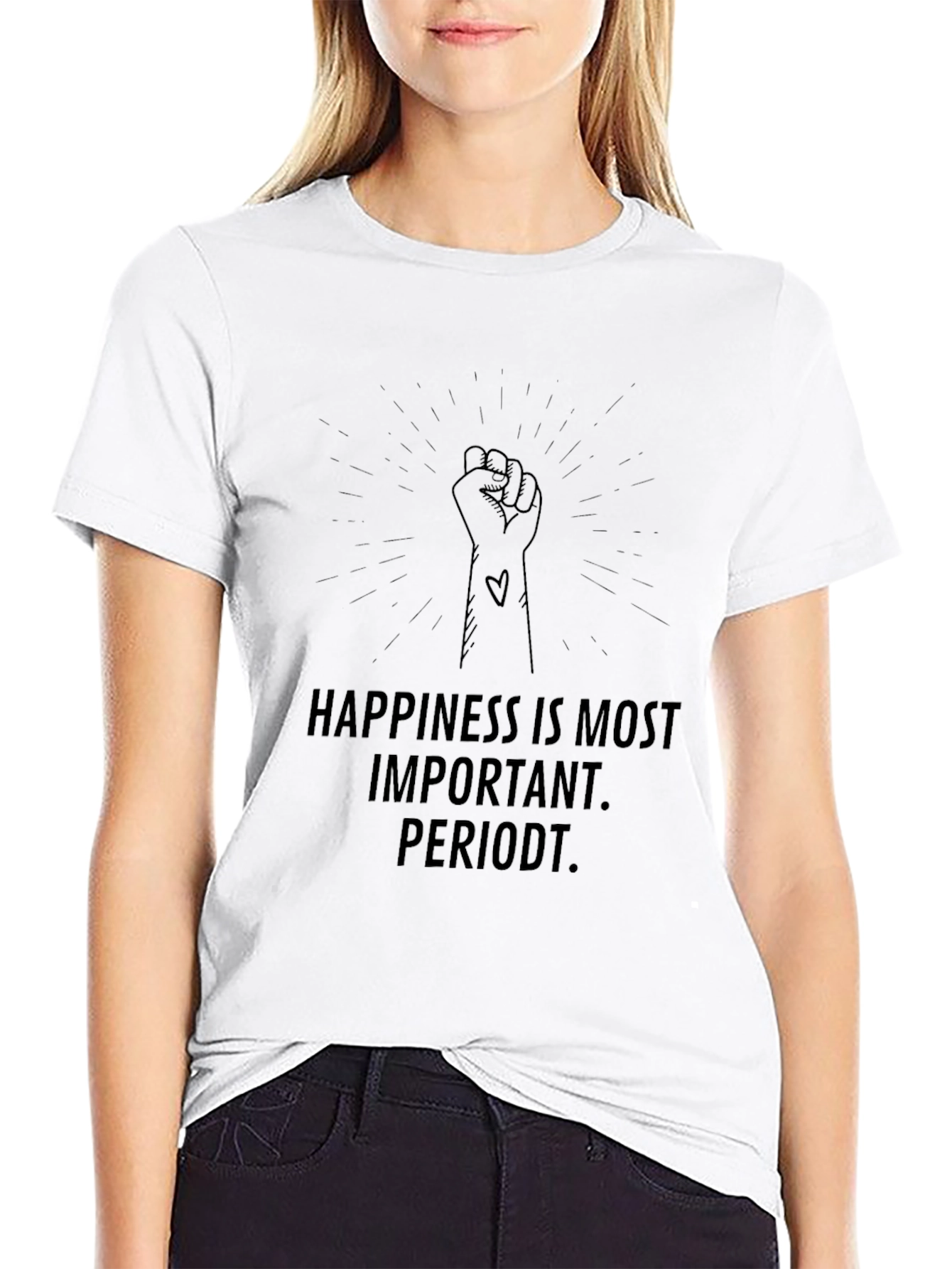 Happiness is Most Important Periodt Black T-Shirt