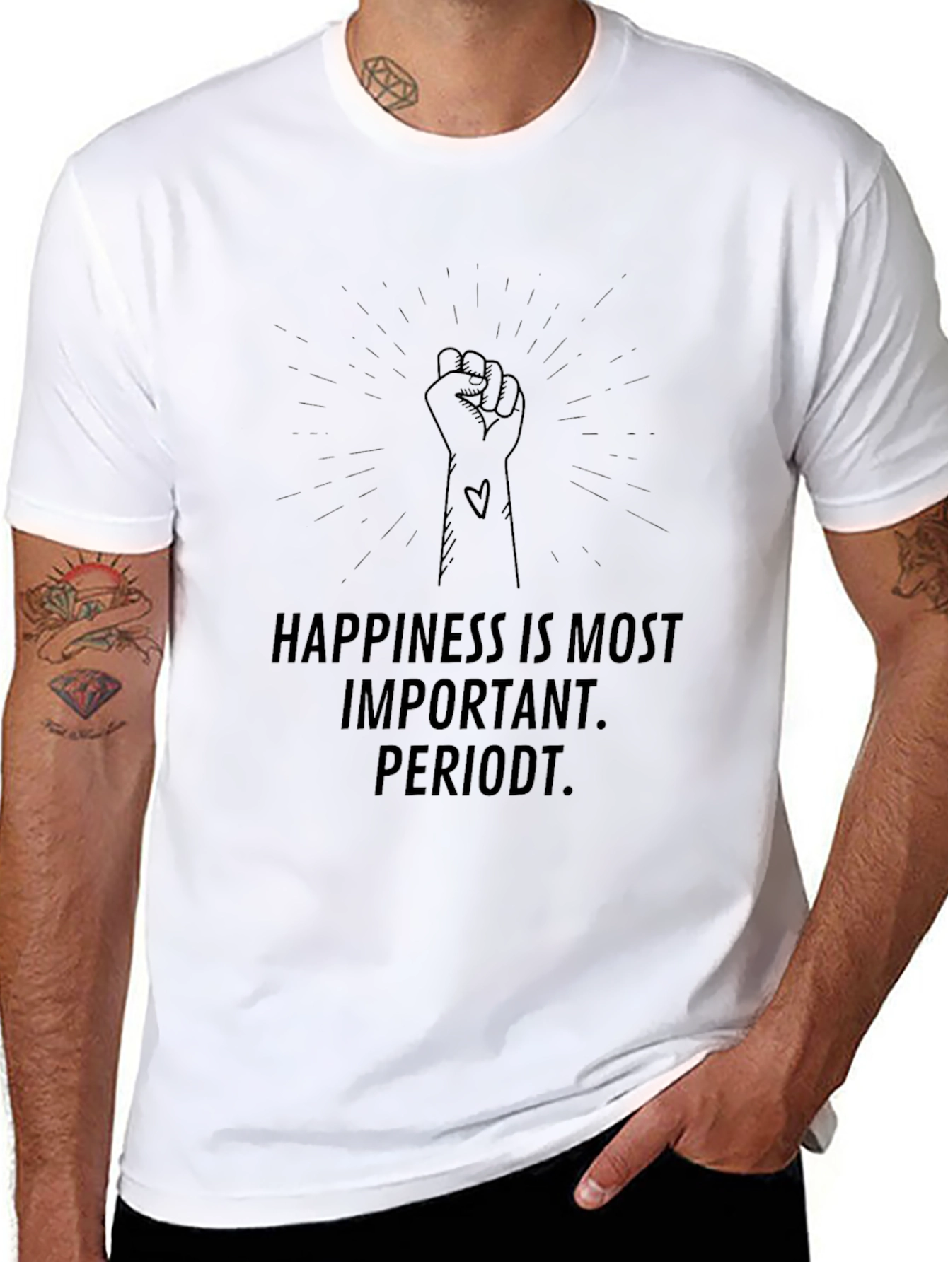 Happiness is Most Important Periodt Black T-Shirt