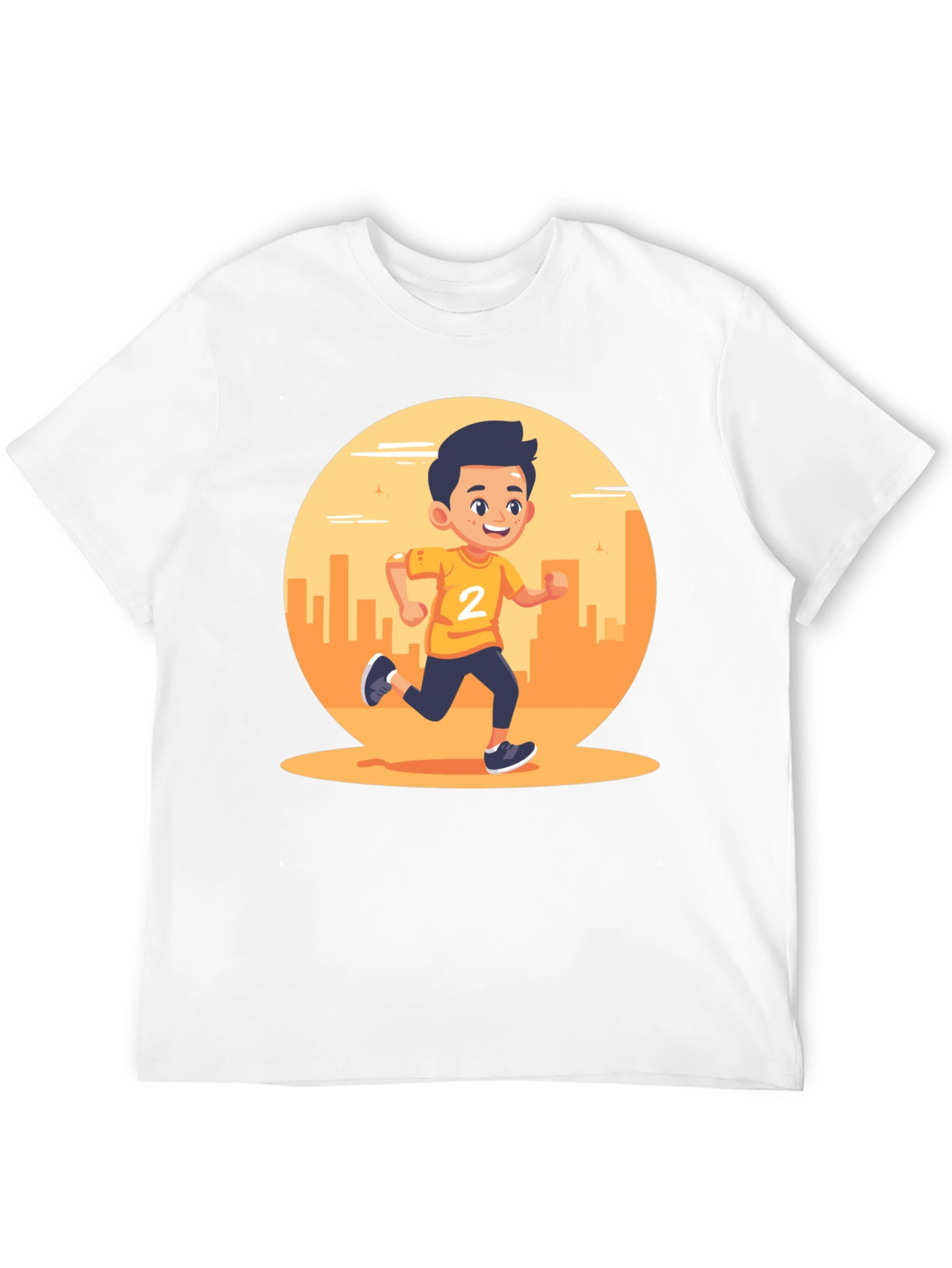 Running Boy Graphic Black T-Shirt
