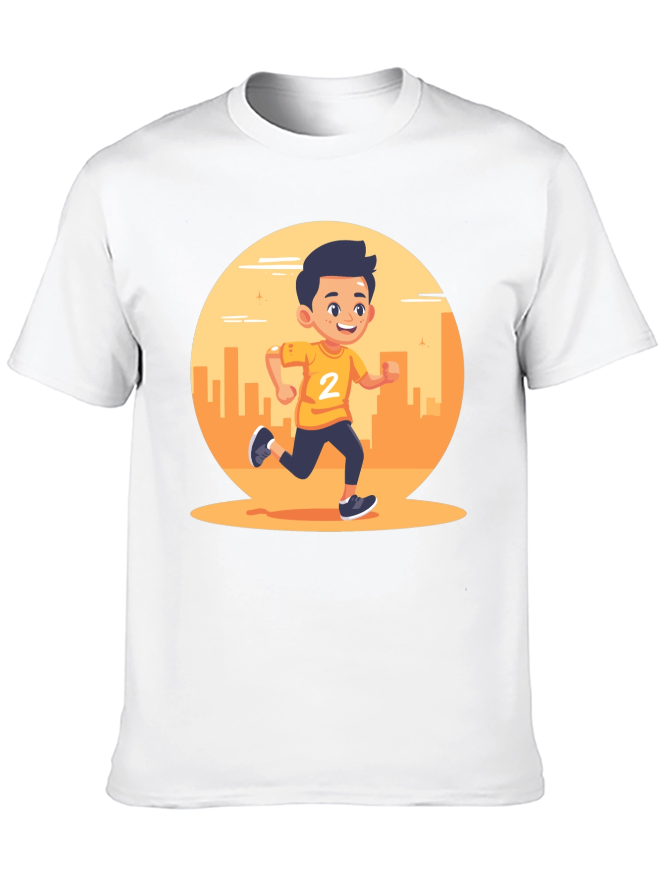 Running Boy Graphic Black T-Shirt