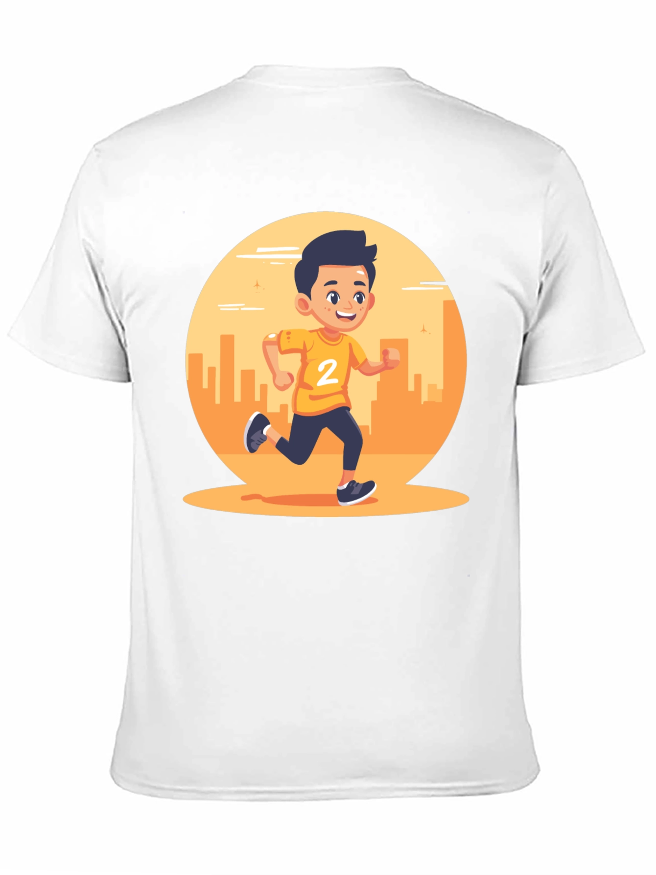 Running Boy Graphic Black T-Shirt