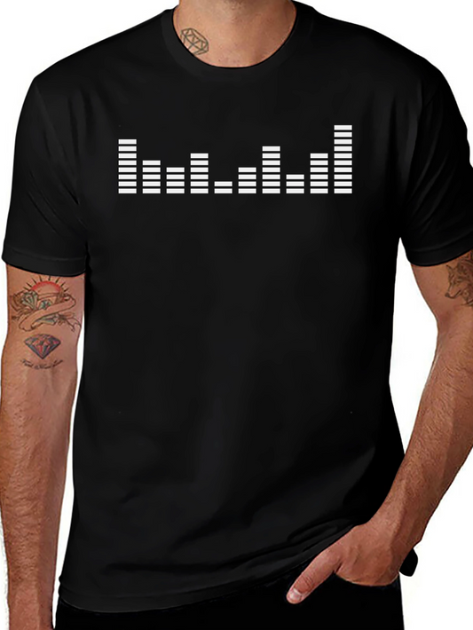 Black T-Shirt with Equalizer Graphic