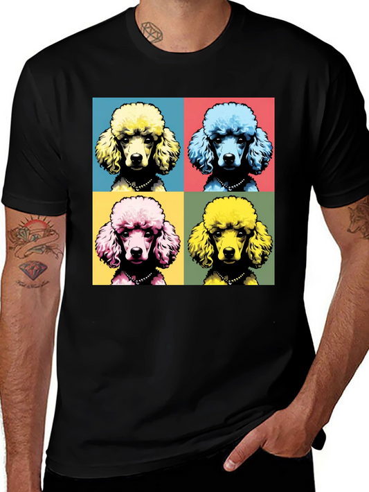 Pop Art Poodle Graphic Tee - Black