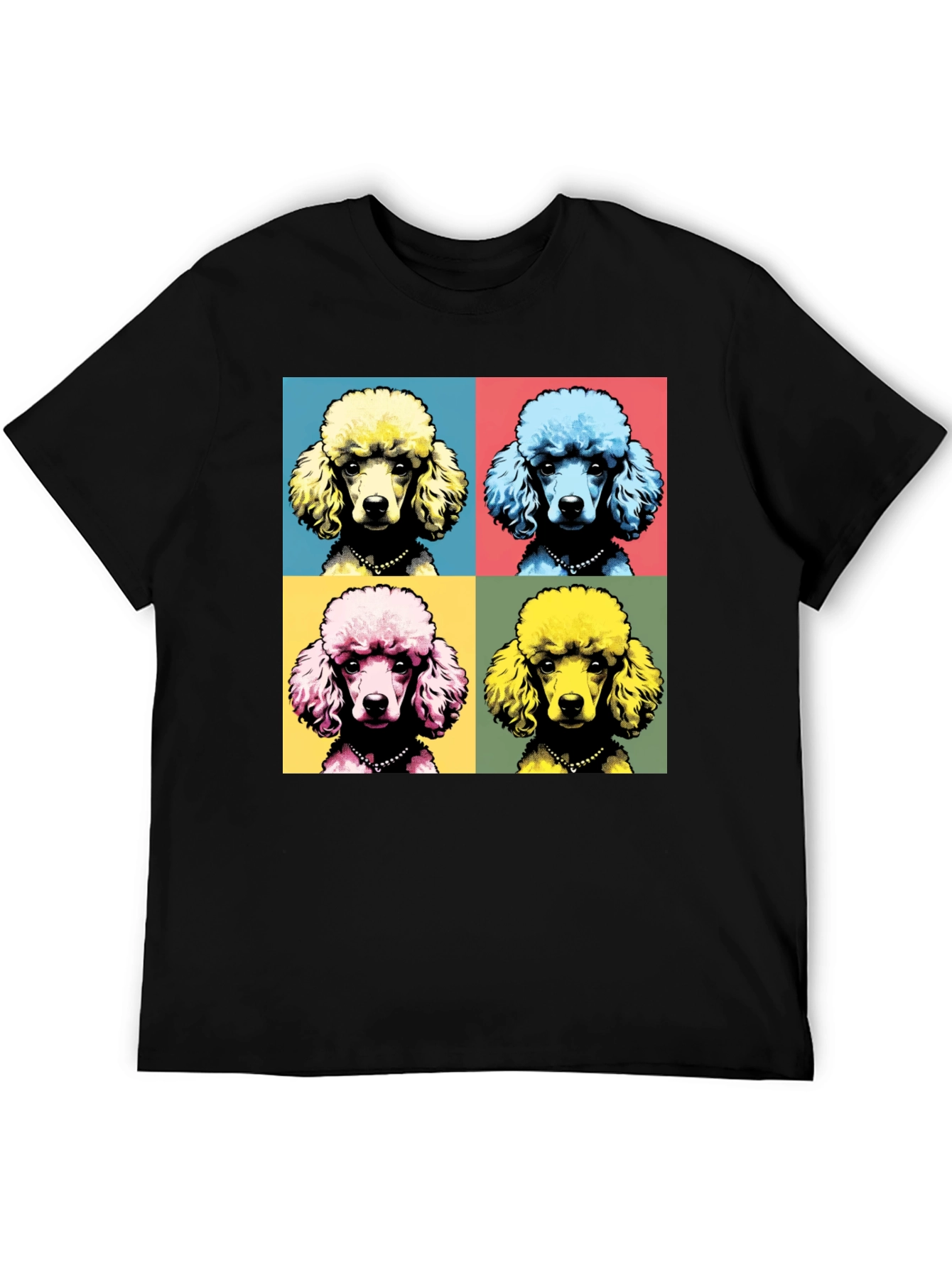 Pop Art Poodle Graphic Tee - Black