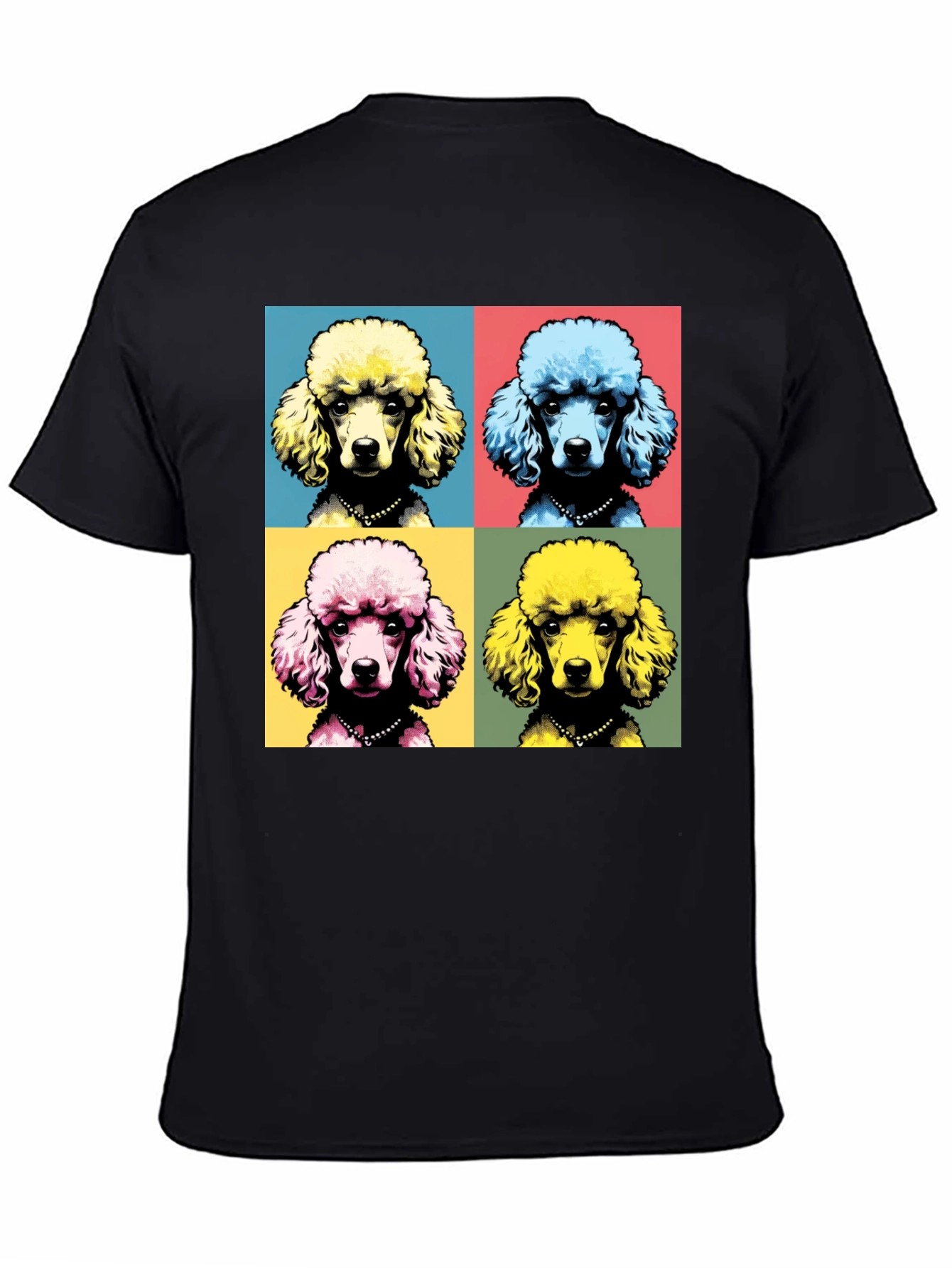 Pop Art Poodle Graphic Tee - Black