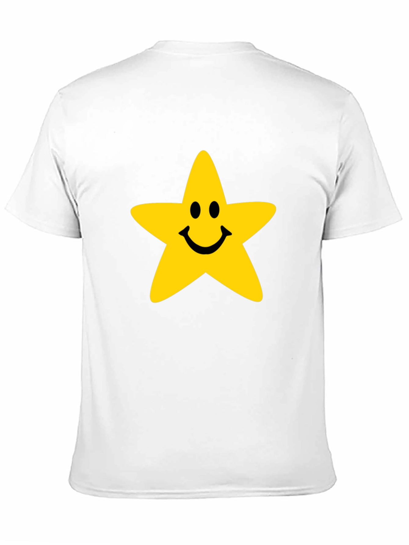 Smiley Star Graphic Tee - Black Cotton T-Shirt