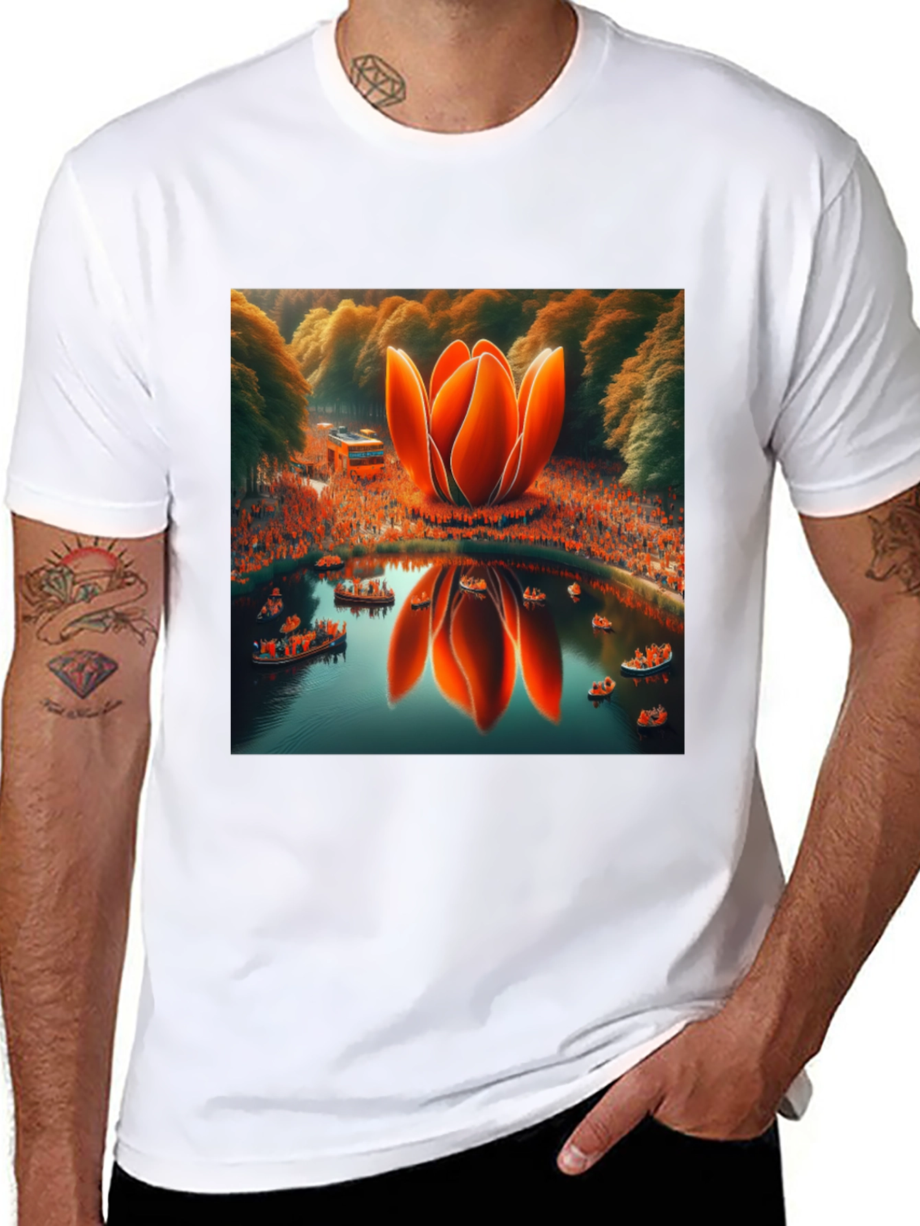 Lotus Pond T-Shirt - Unique Graphic Tee