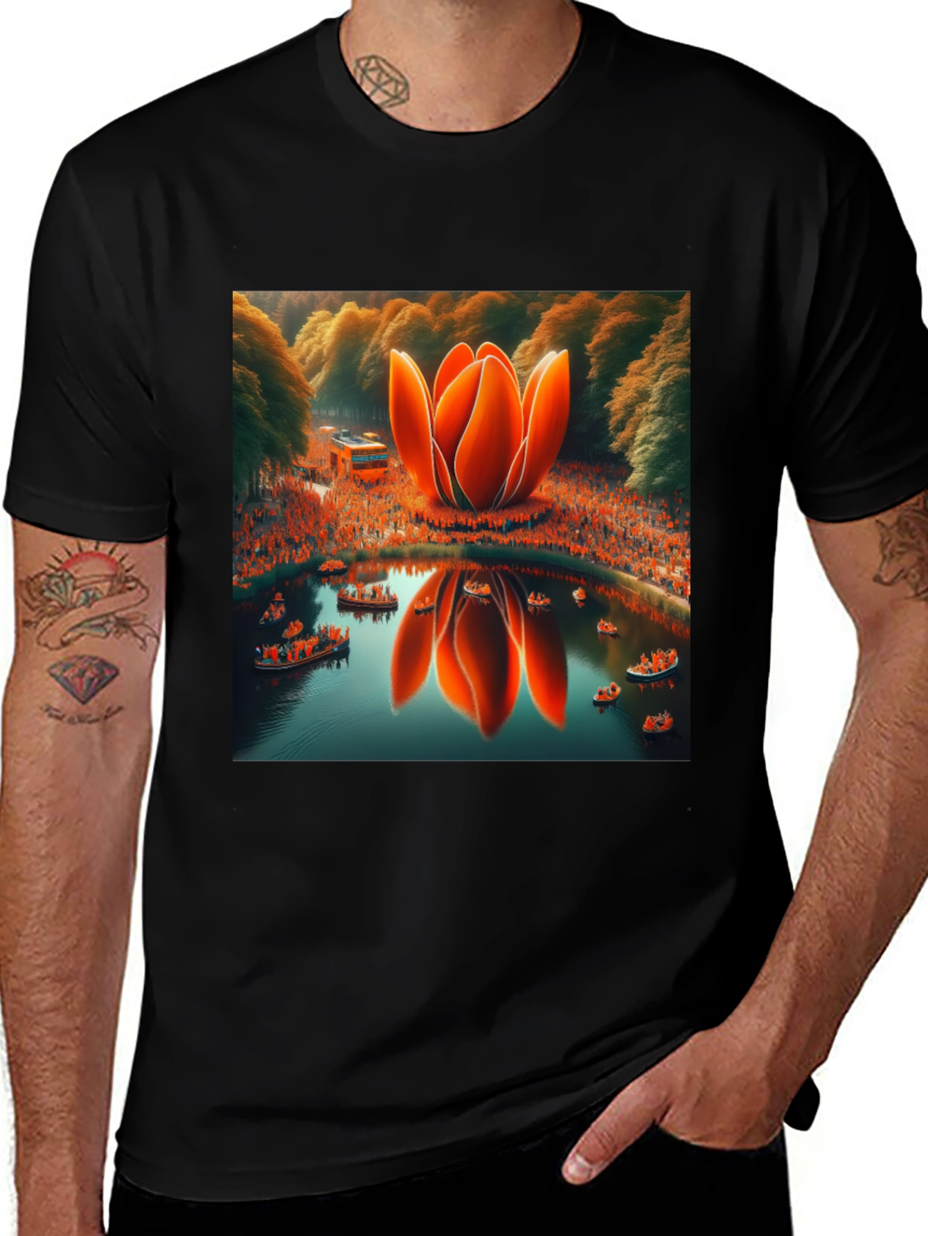 Lotus Pond T-Shirt - Unique Graphic Tee