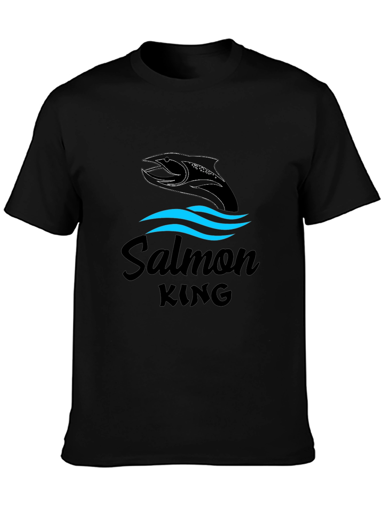 Salmon King Black Graphic Tee