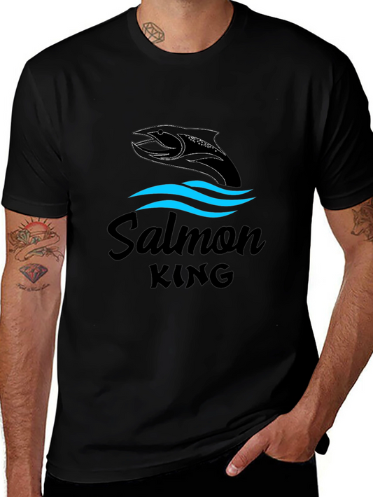 Salmon King Black Graphic Tee