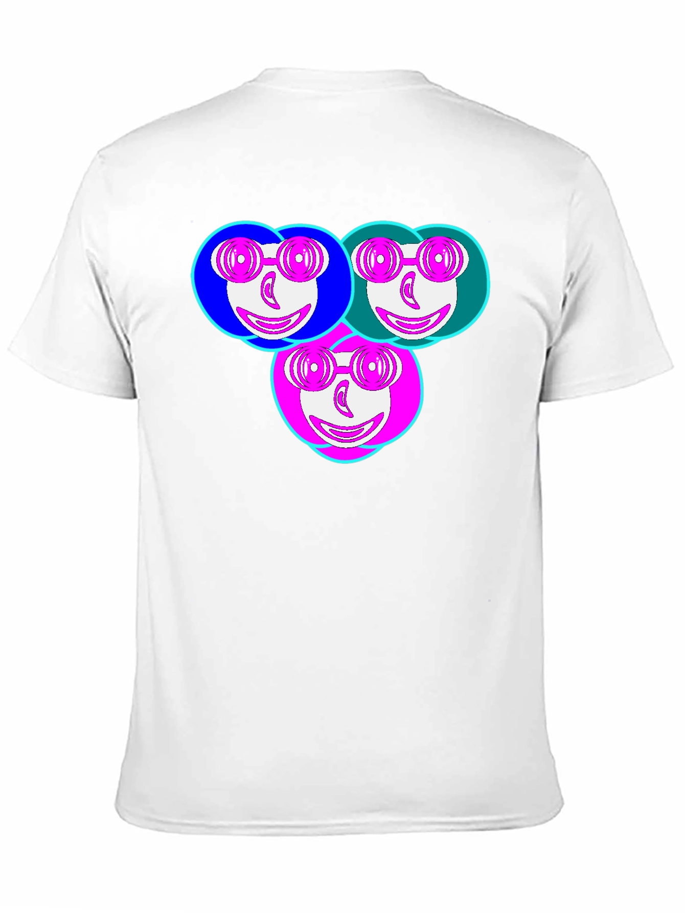 Funky Faces Graphic Tee - Black Cotton Casual T-Shirt