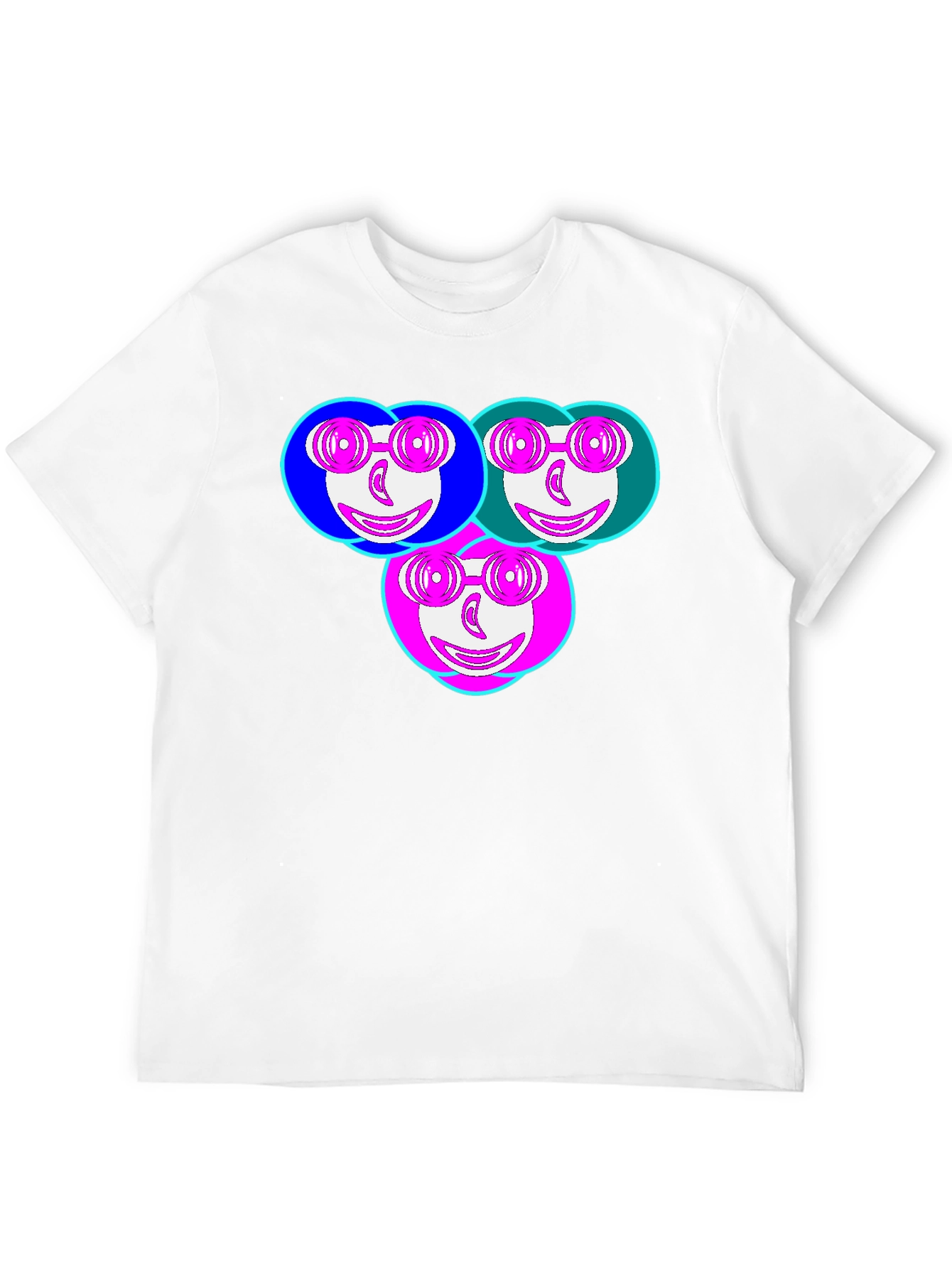 Funky Faces Graphic Tee - Black Cotton Casual T-Shirt