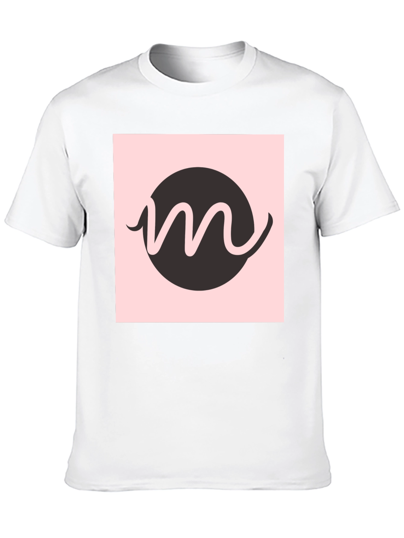 Modern Graphic Tee - Black with Letter M Design
