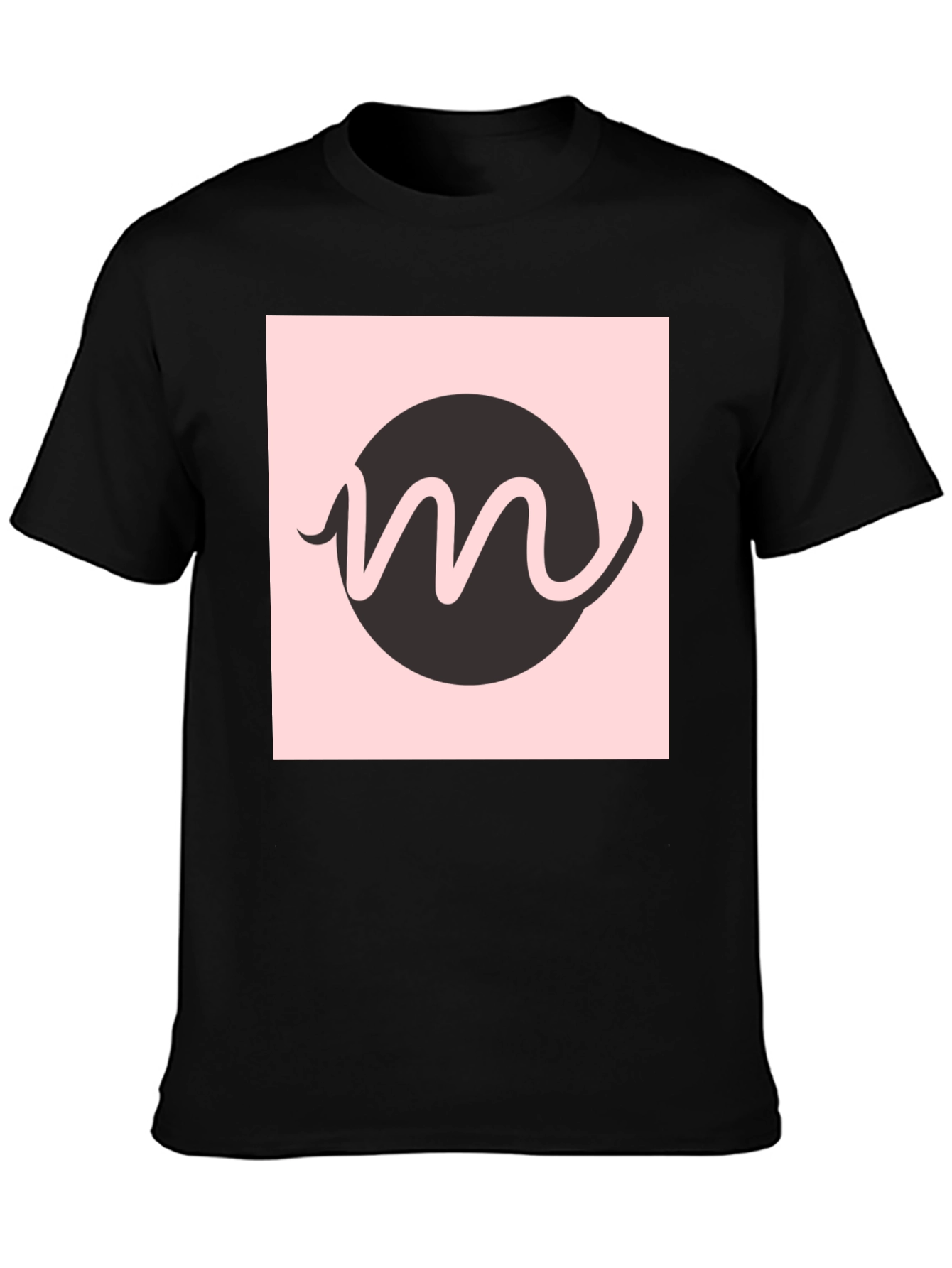 Modern Graphic Tee - Black with Letter M Design