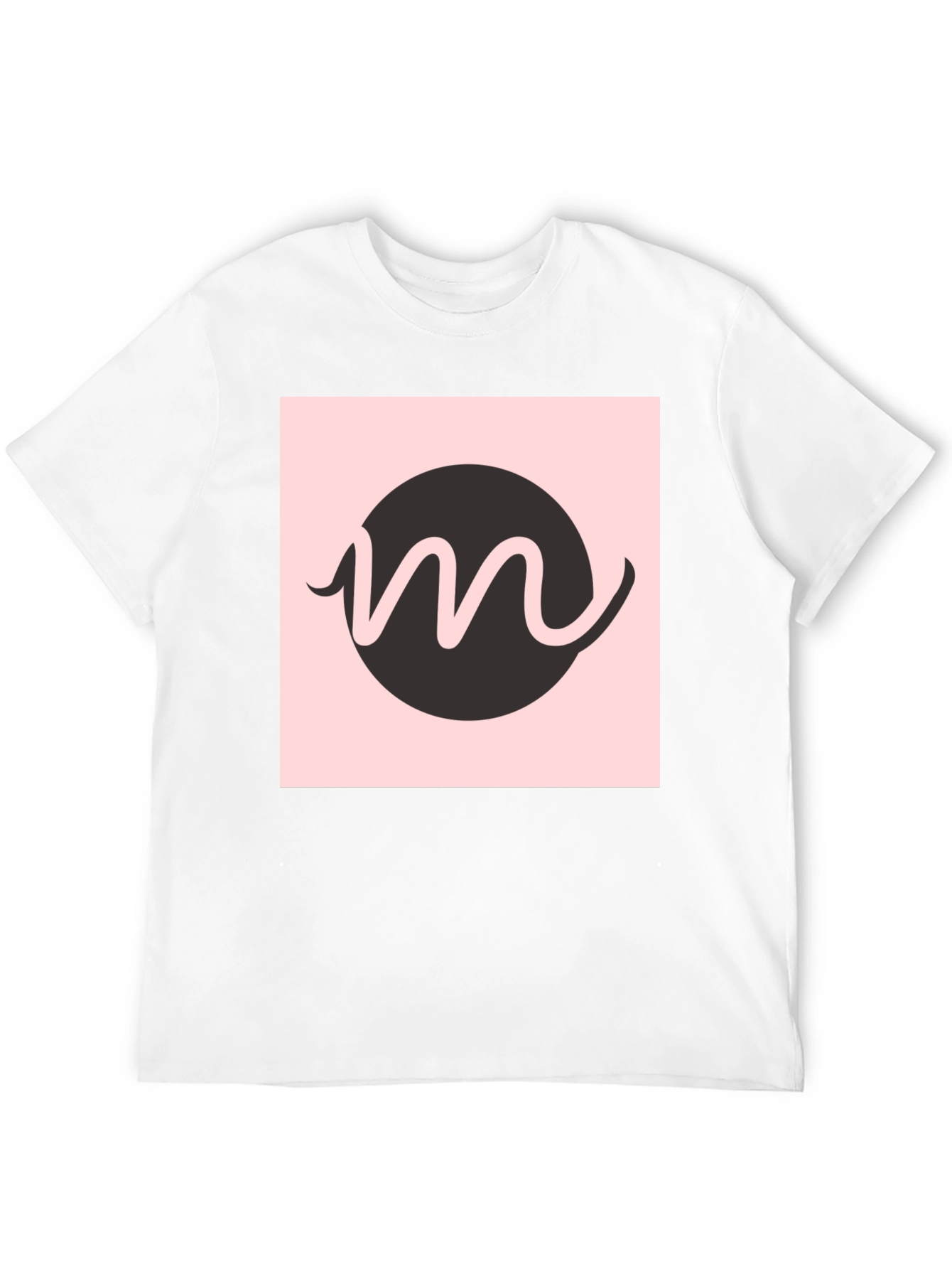 Modern Graphic Tee - Black with Letter M Design