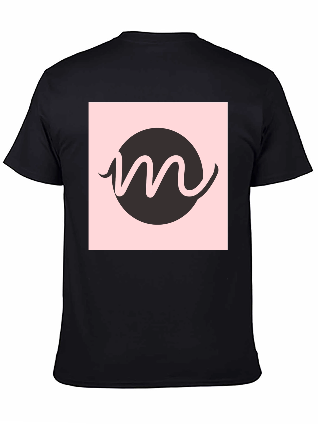 Modern Graphic Tee - Black with Letter M Design