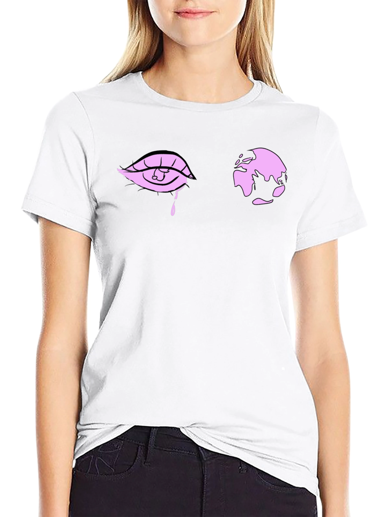 Eye and World Graphic Black T-Shirt