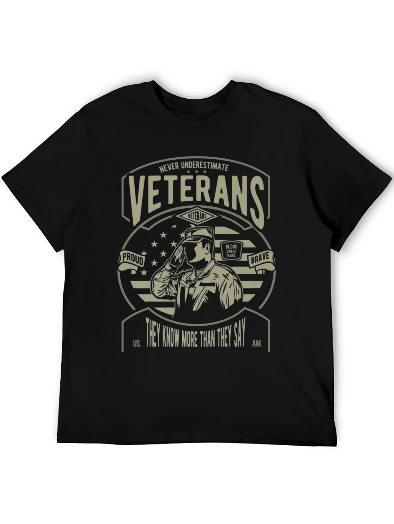 Never Underestimate Veterans Graphic T-Shirt