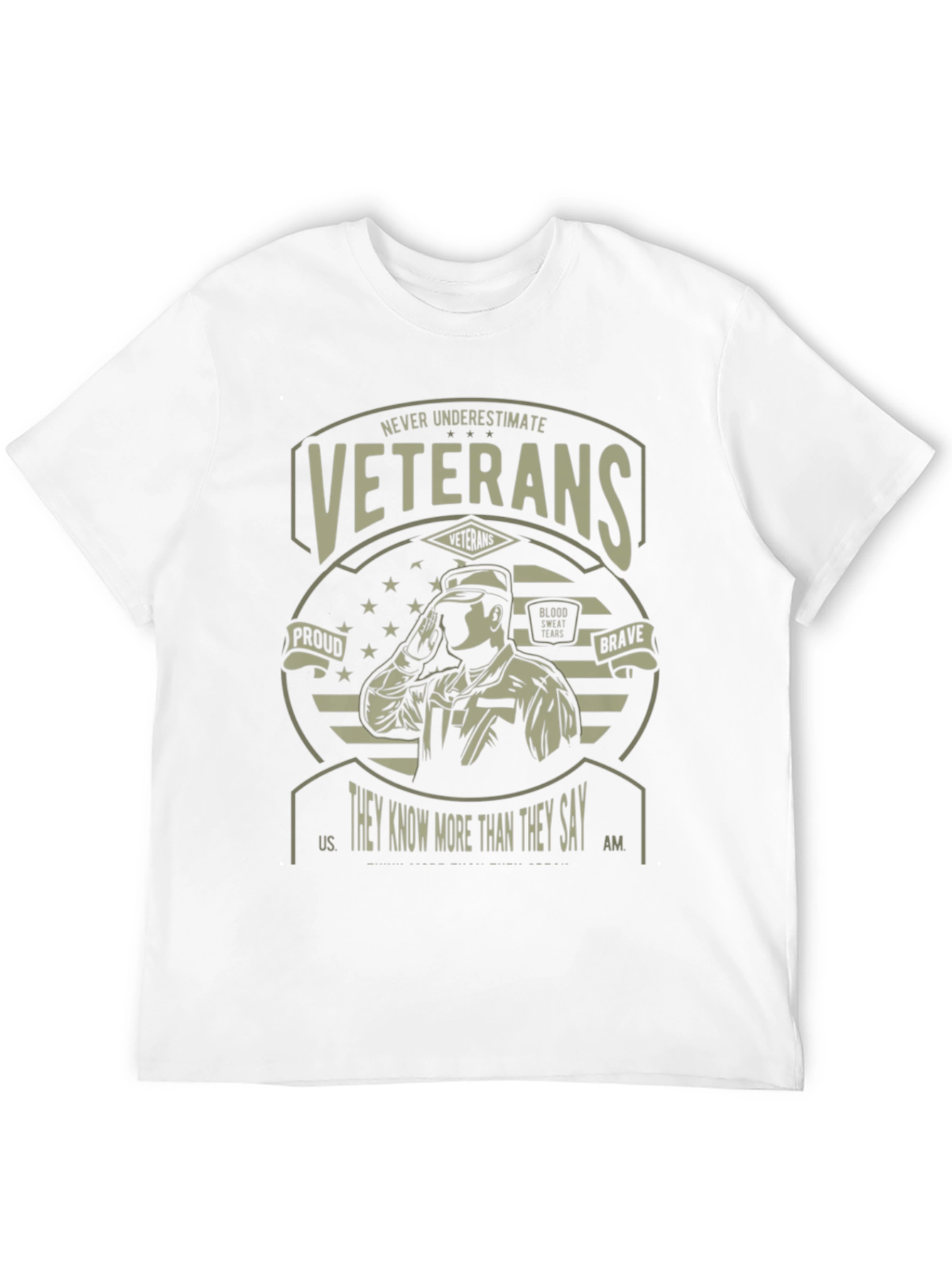 Never Underestimate Veterans Graphic T-Shirt