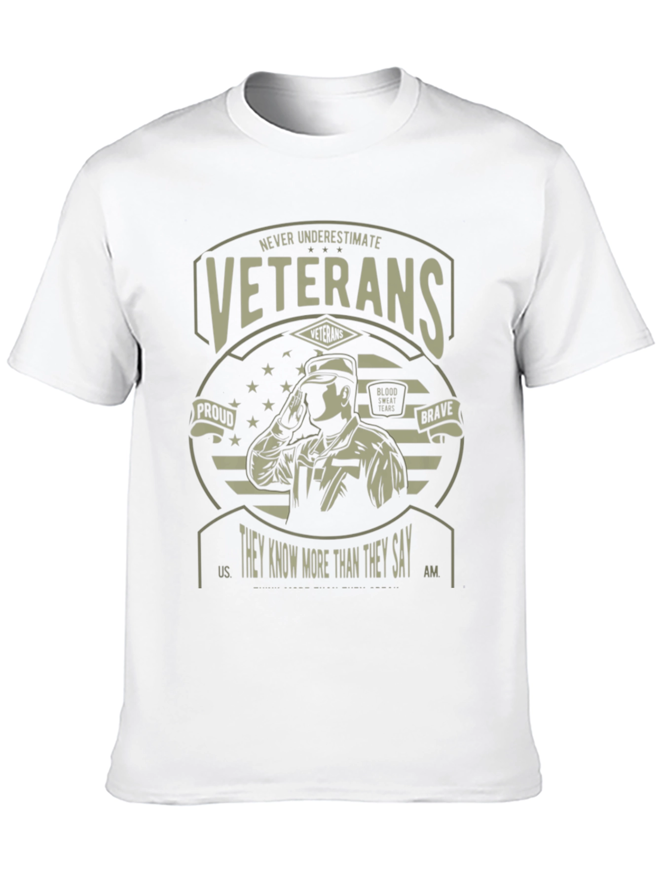 Never Underestimate Veterans Graphic T-Shirt