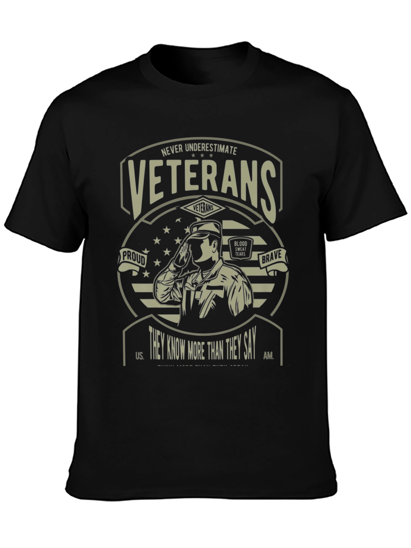 Never Underestimate Veterans Graphic T-Shirt