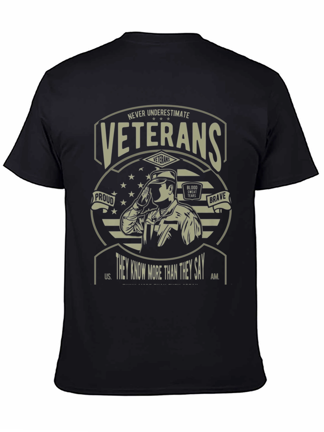 Never Underestimate Veterans Graphic T-Shirt