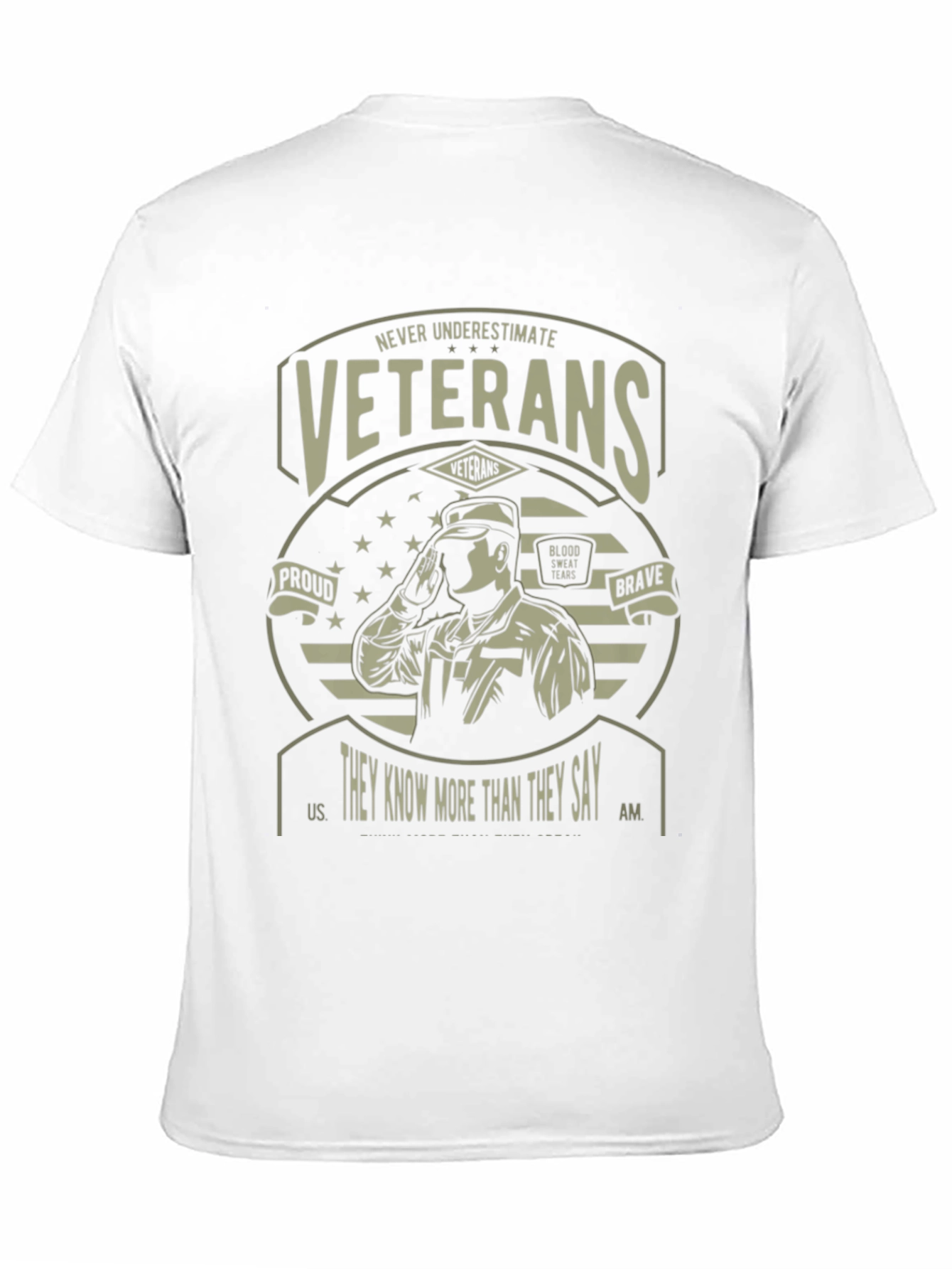 Never Underestimate Veterans Graphic T-Shirt